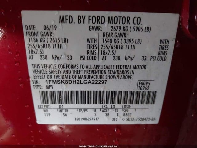 2020 FORD EXPLORER XLT 9