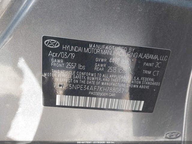 2019 HYUNDAI SONATA SEL 9