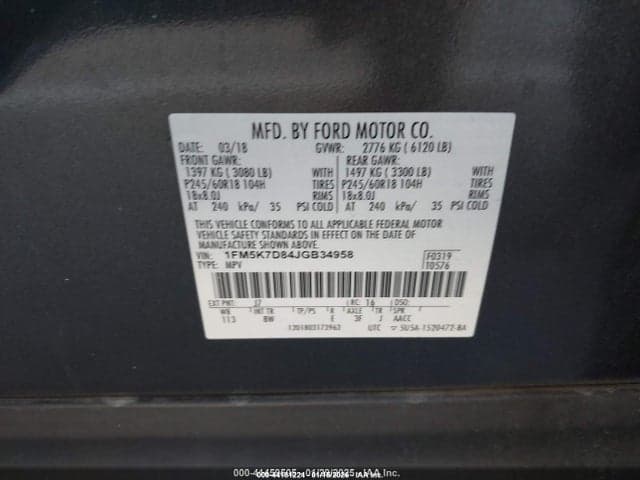 2018 FORD EXPLORER XLT 9