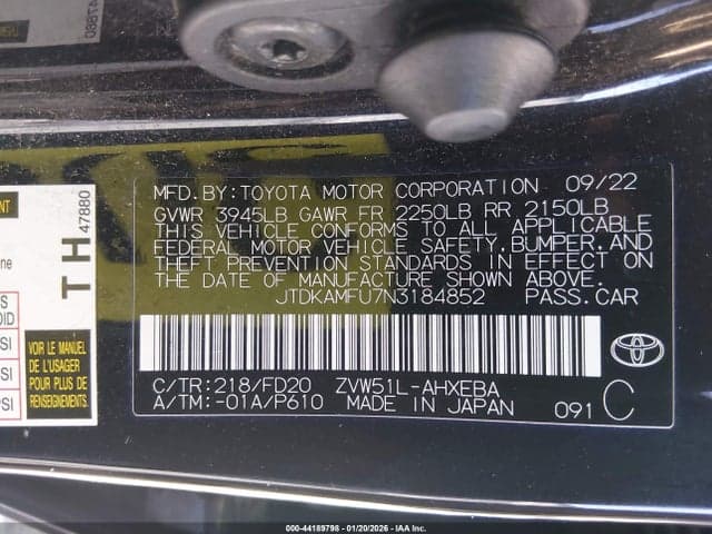2022 TOYOTA PRIUS LE 9
