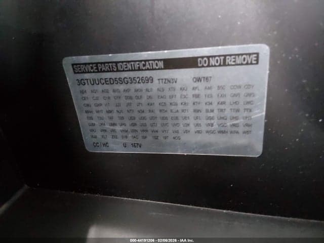 2025 GMC SIERRA 1500 4WD SHORT BOX ELEVATION WITH 3SB 9