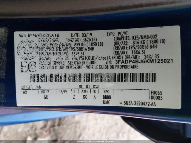 2019 FORD FIESTA SE 9