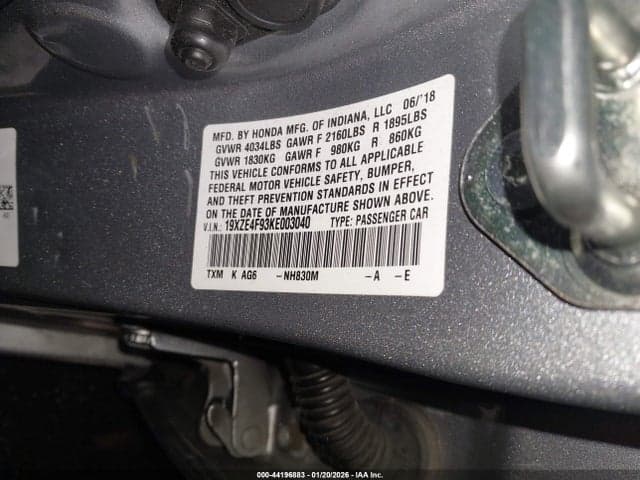 2019 HONDA INSIGHT TOURING 10