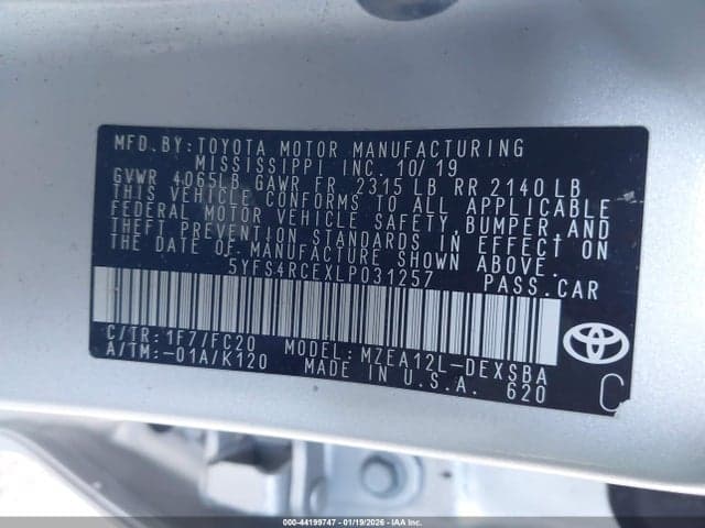 2020 TOYOTA COROLLA SE 9