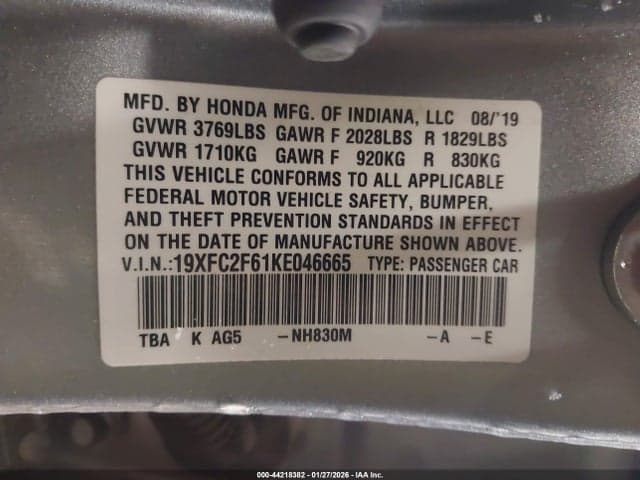 2019 HONDA CIVIC LX 9