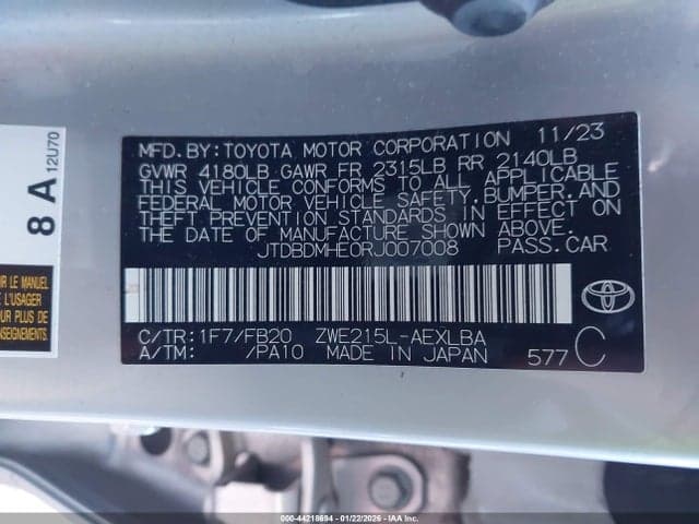 2024 TOYOTA COROLLA HYBRID LE 9