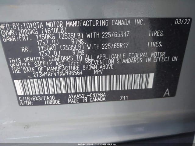 2022 TOYOTA RAV4 XLE 9
