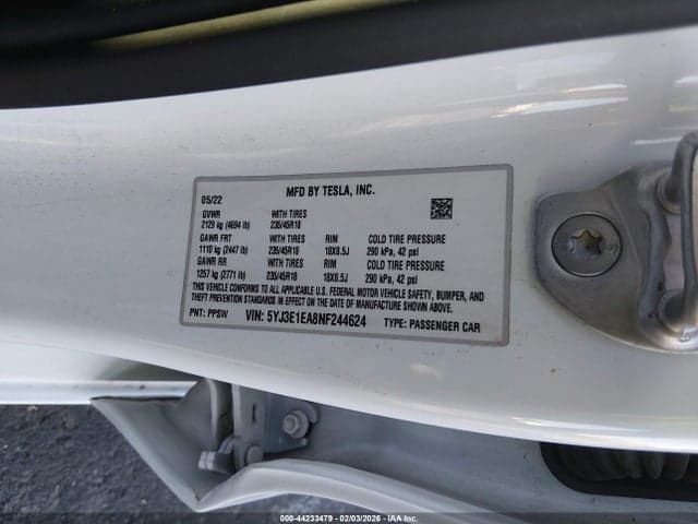 2022 TESLA MODEL 3 REAR-WHEEL DRIVE 9