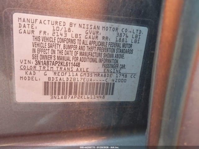 2019 NISSAN SENTRA SV 10