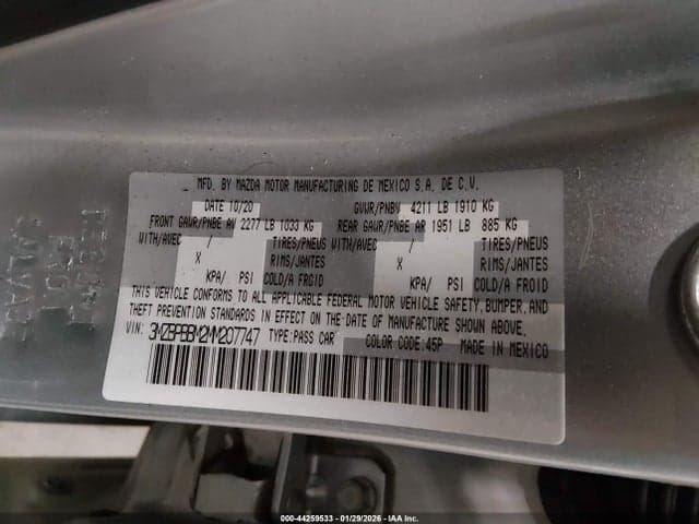 2021 MAZDA MAZDA3 SELECT 9