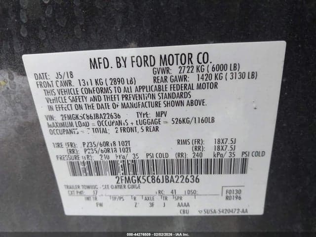 2018 FORD FLEX SEL 9
