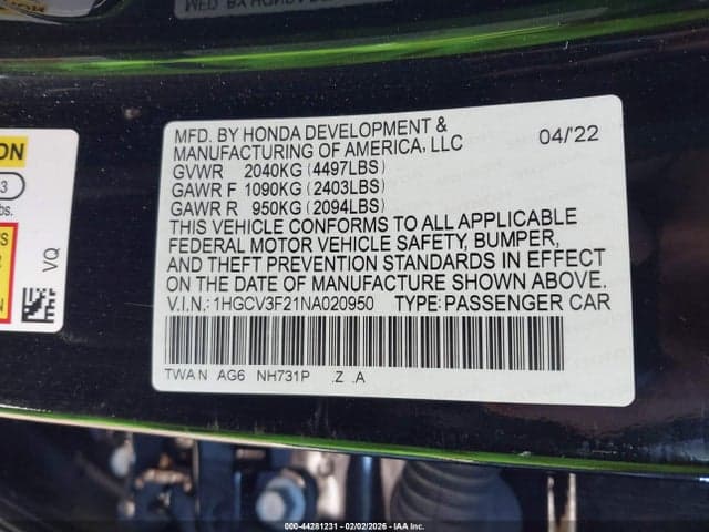 2022 HONDA ACCORD HYBRID SPORT 9