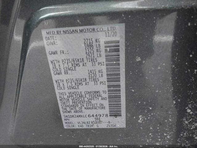 2020 NISSAN PATHFINDER S 4WD 9