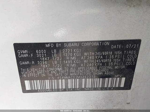 2021 SUBARU ASCENT PREMIUM 9