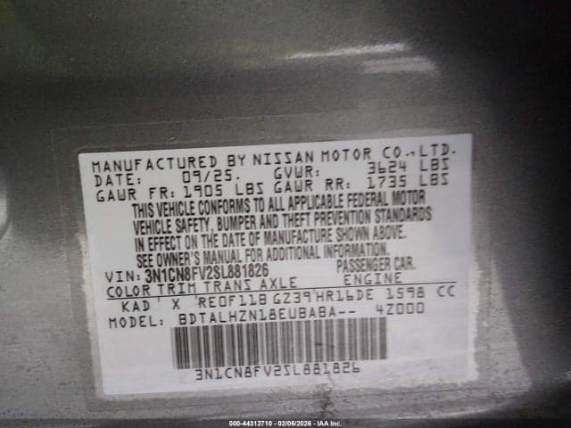 2025 NISSAN VERSA 1.6 SR 9