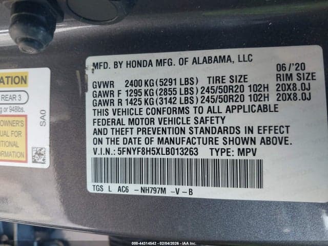 2020 HONDA PASSPORT AWD EX-L 9