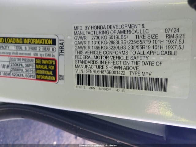 2025 HONDA ODYSSEY TOURING 9