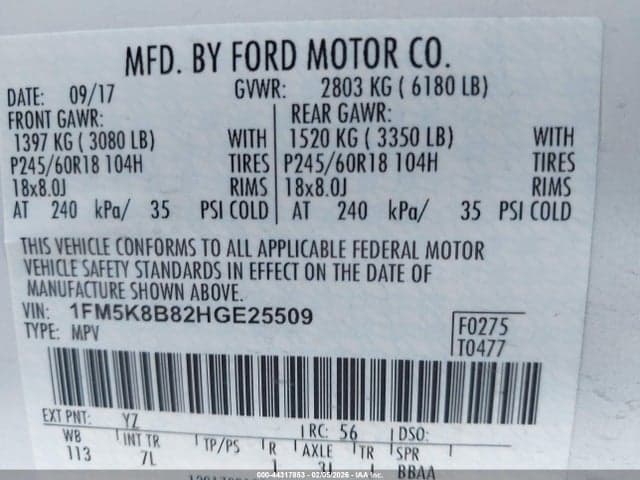 2017 FORD EXPLORER 9