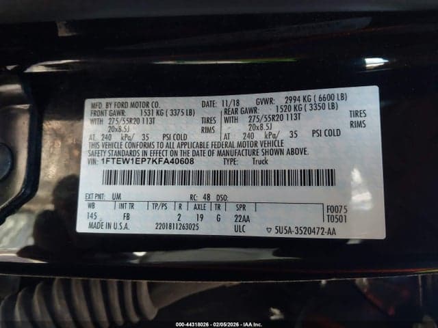 2019 FORD F-150 XLT 9