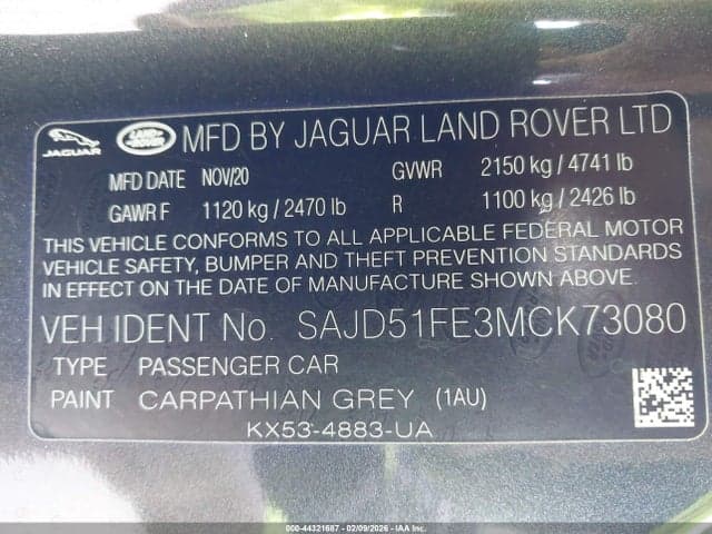 2021 JAGUAR F-TYPE R 9