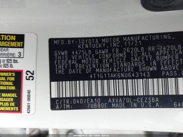 2022 TOYOTA CAMRY SE 9