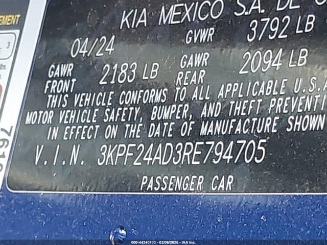 2024 KIA FORTE LXS 9