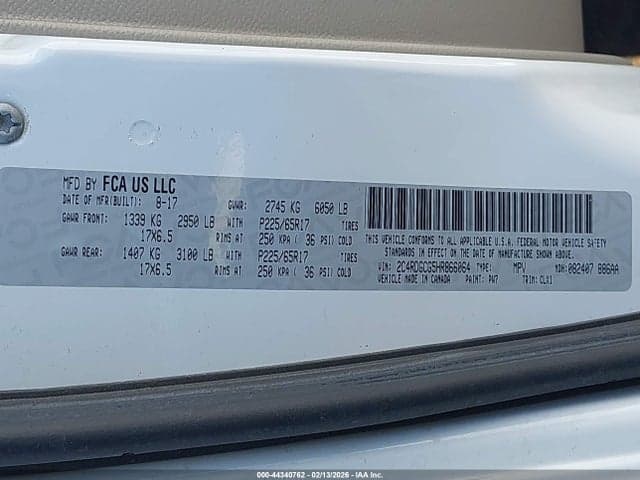 2017 DODGE GRAND CARAVAN SXT 5