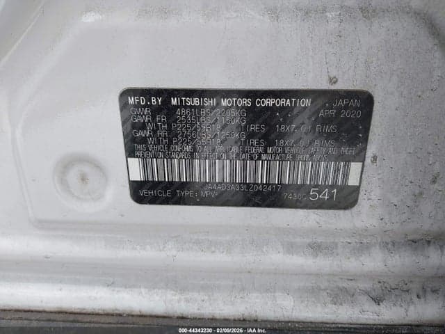 2020 MITSUBISHI OUTLANDER SE 2.4 9