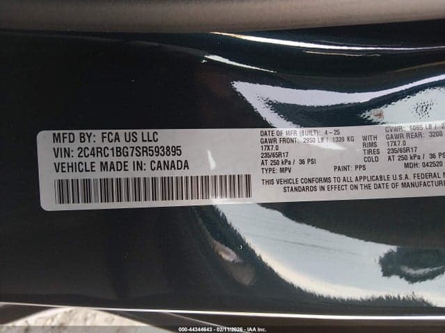 2025 CHRYSLER PACIFICA SELECT 9