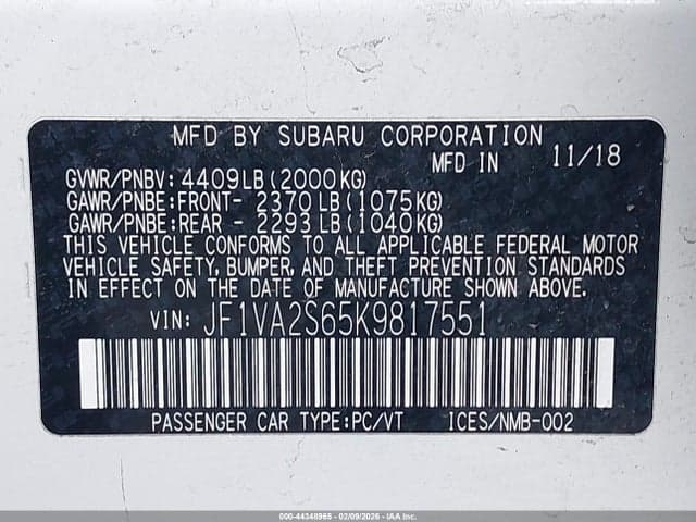 2019 SUBARU WRX STI 9