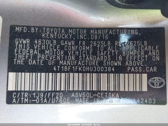 2017 TOYOTA CAMRY SE 9