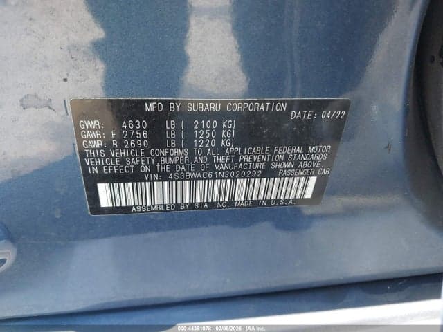 2022 SUBARU LEGACY PREMIUM 9