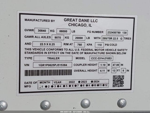 2023 GREAT DANE TRAILERS TL 9