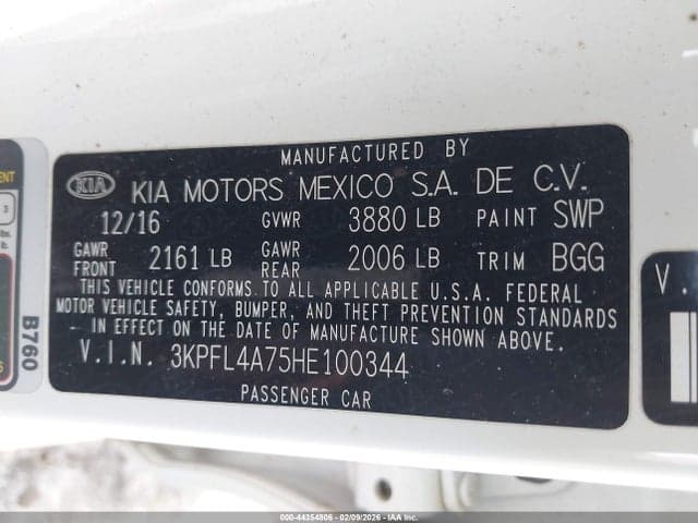 2017 KIA FORTE LX 9