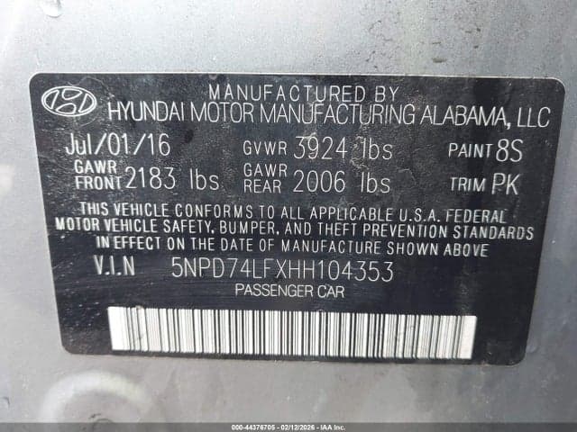 2017 HYUNDAI ELANTRA SE 9