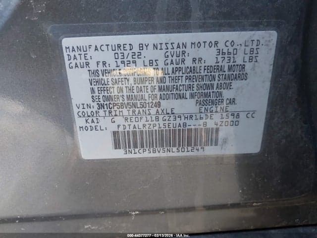2022 NISSAN KICKS S XTRONIC CVT 9