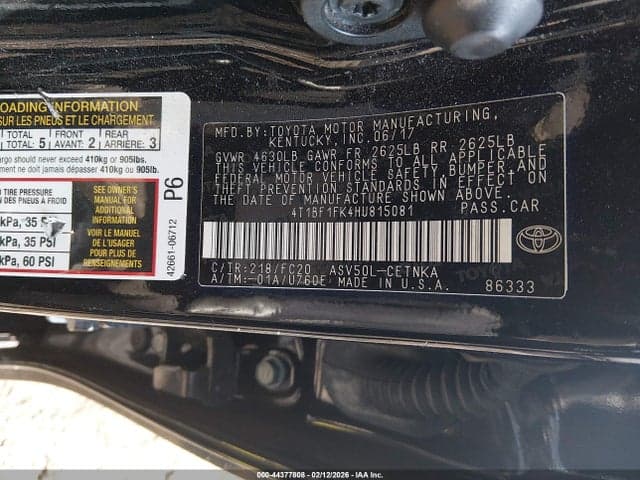 2017 TOYOTA CAMRY LE 9
