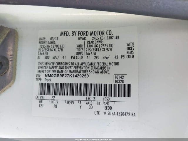 2019 FORD TRANSIT CONNECT XLT 9