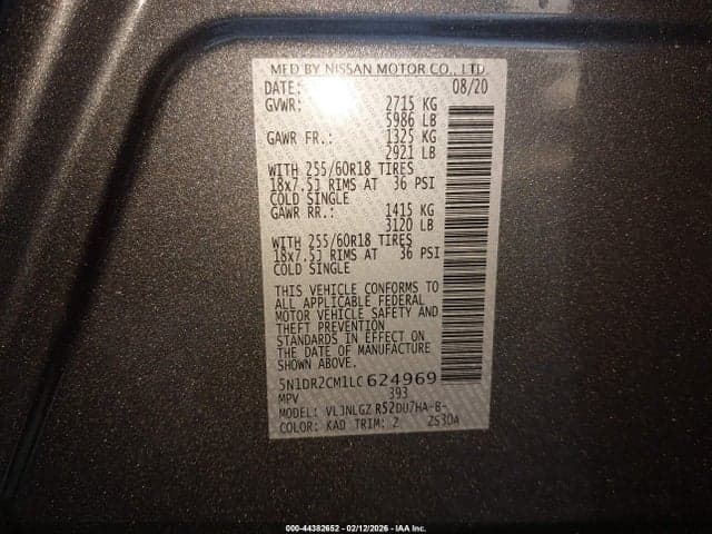 2020 NISSAN PATHFINDER SL 4WD 9