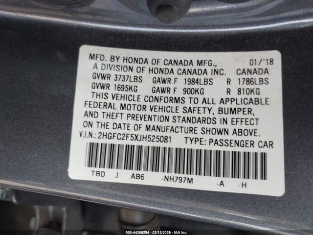 2018 HONDA CIVIC LX 9