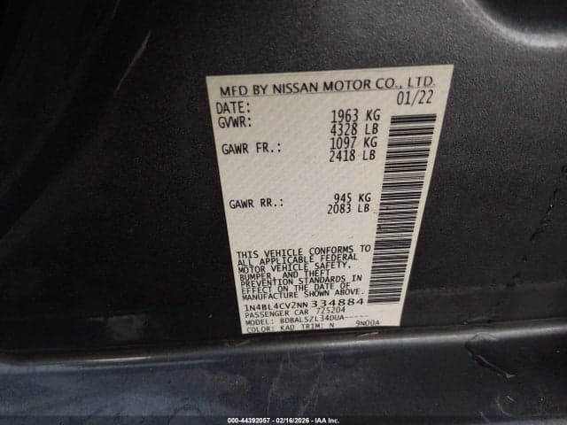 2022 NISSAN ALTIMA SR FWD 9