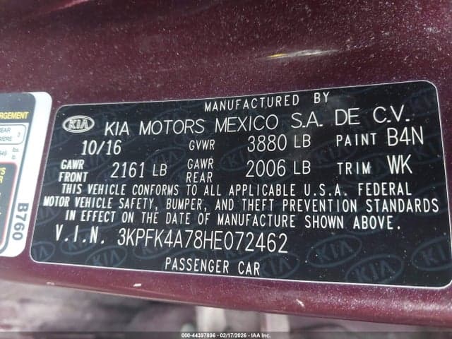 2017 KIA FORTE LX 9