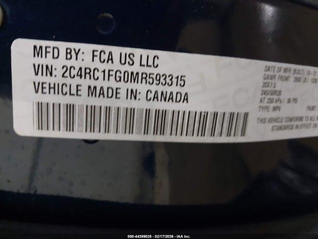 2021 CHRYSLER PACIFICA TOURING 9
