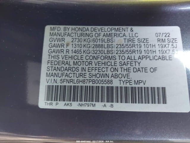 2023 HONDA ODYSSEY TOURING 9