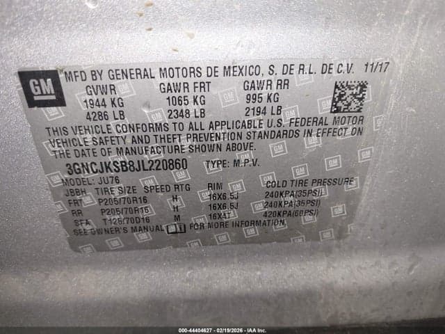 2018 CHEVROLET TRAX LS 9