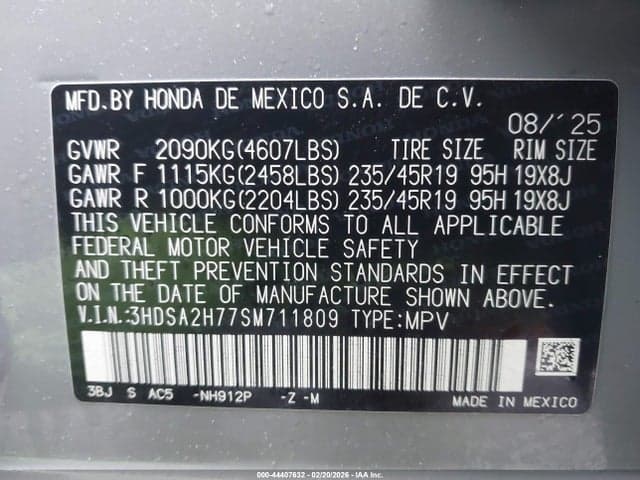 2025 ACURA ADX A-SPEC WITH ADVANCE 9