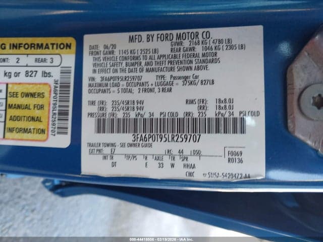 2020 FORD FUSION SE 9