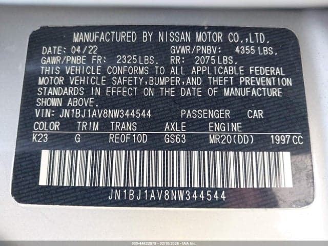 2022 NISSAN ROGUE SPORT S FWD XTRONIC CVT 9