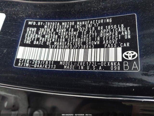 2018 TOYOTA COROLLA LE 9