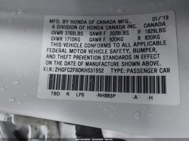 2019 HONDA CIVIC LX 9